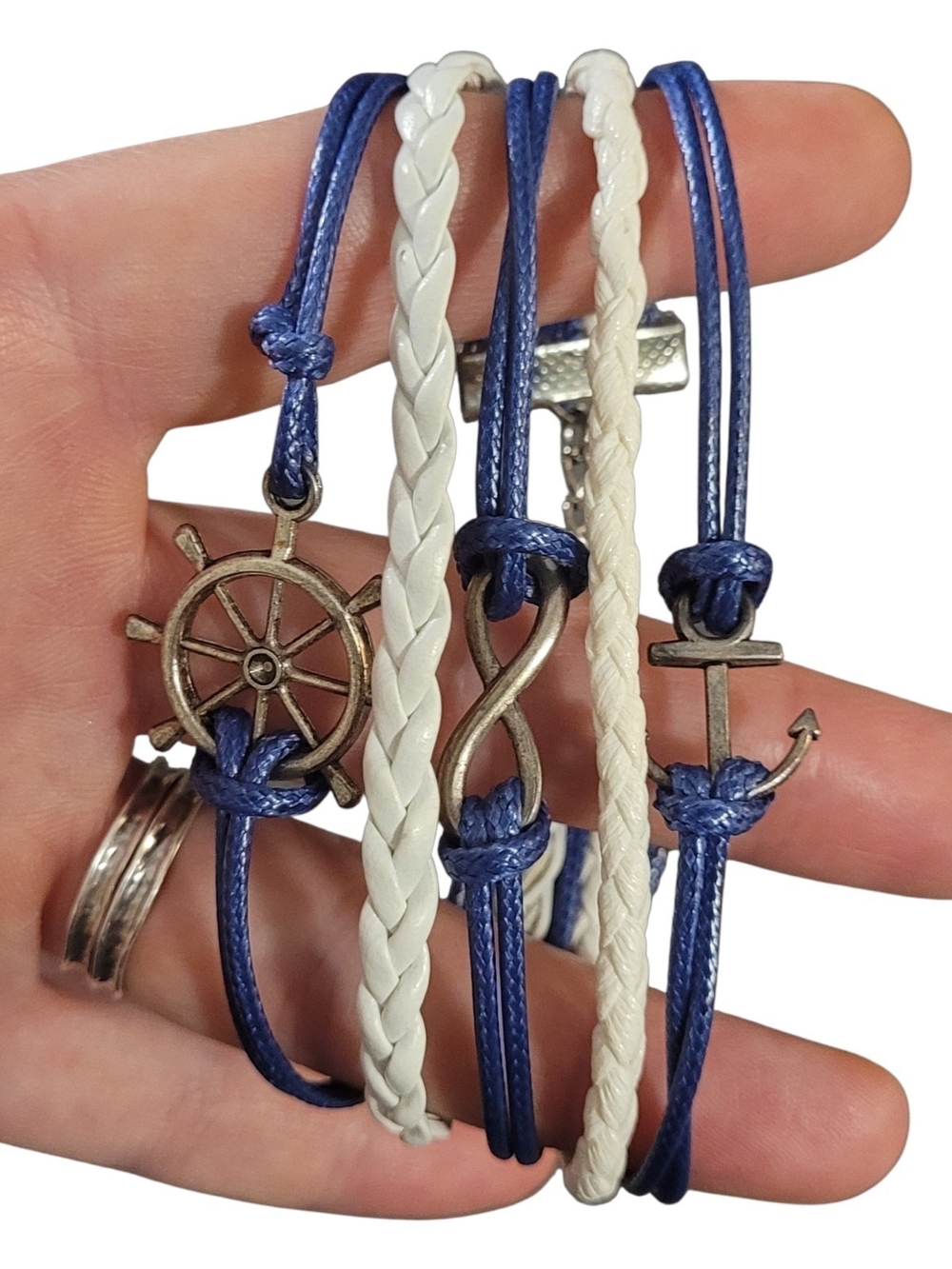 Blue & White Nautical Charm Bracelet